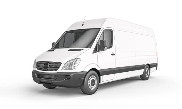 White Cargo Van White Background Logistics Shipping Industry Concept Render — Stock Photo, Image