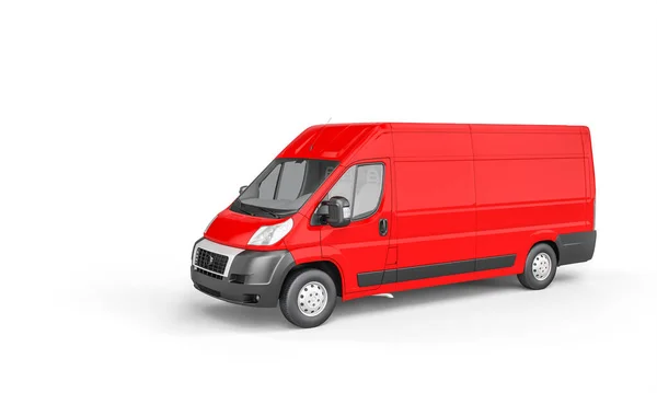 Fourgon Fret Rouge Pour Transport Marchandises Sur Fond Blanc Rendu — Photo