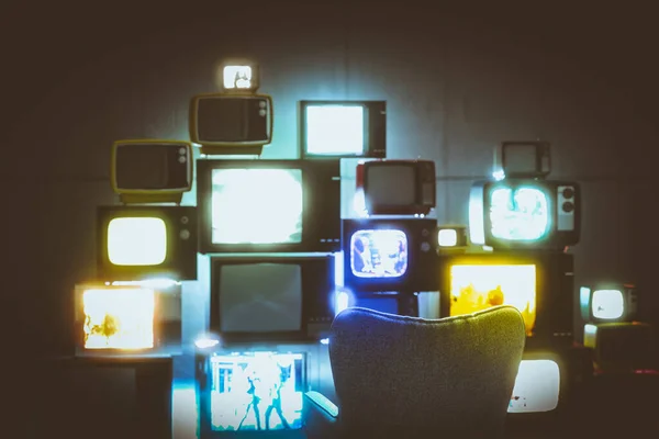 Vintage Televisions None Present Render Selective Focus — Stock Photo, Image