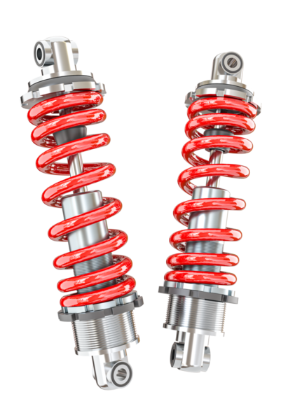 Kırmızı bobin yayları şeffaf arkaplan 3d