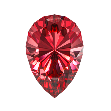 Red pear cut ruby gemstone 3d isolated background