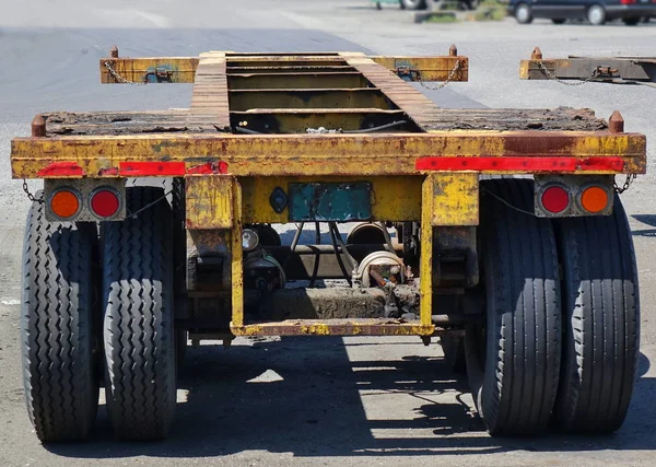 Stor Container Släp Chassi Används För Transport Frakt Containers — Stockfoto