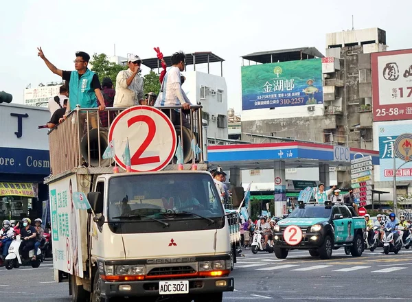 Kaohsiung Taiwan Noviembre 2018 Una Caravana Apoyo Candidato Alcalde Kaohsiung — Foto de Stock