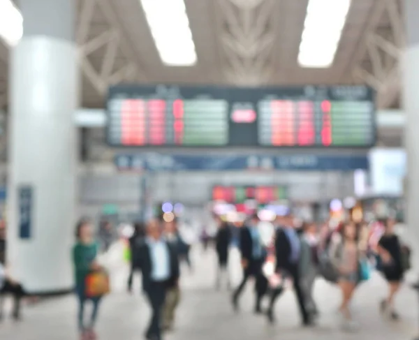 Blurred Background Busy Transportation Terminal Bus Train Statio — Stock Photo, Image