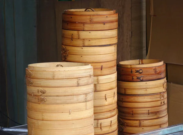 Chinese Bamboo Steamers — Stock Photo, Image