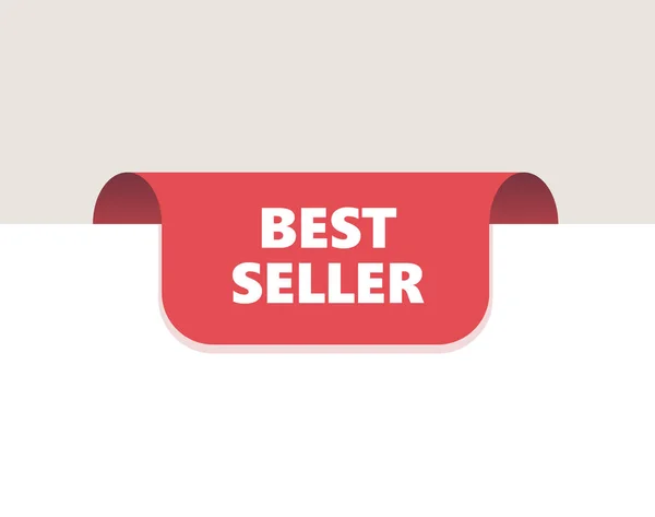Red Top Tag Fita Com Sombra Ilustração Vetorial Best Seller — Vetor de Stock