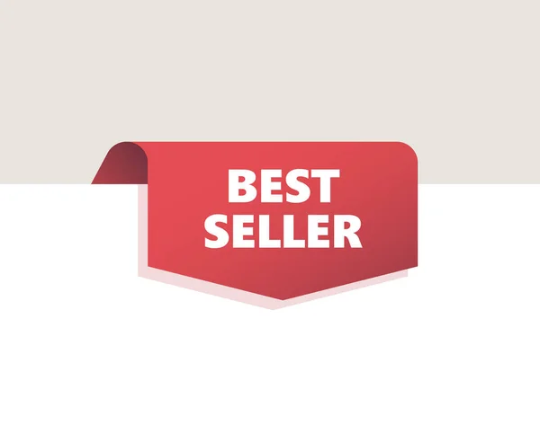 Red Top Tag Fita Com Sombra Ilustração Vetorial Best Seller — Vetor de Stock
