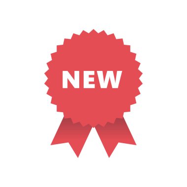 Şeritler, afiş yeni kırmızı Ödülü madalya. Vektör çizim