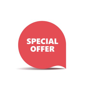 Kırmızı yuvarlak etiket. vektör çizim