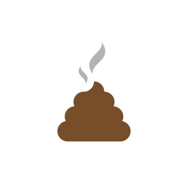 Vektör düz simgesi bok. Duman ile bok bir grup. Kahverengi bok