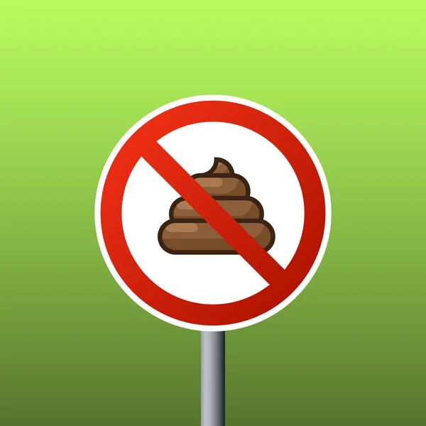 Signo Caminar Mascotas Está Prohibido Hay Símbolo Vectorial Defecando Mierda — Archivo Imágenes Vectoriales