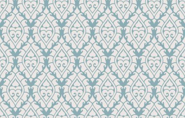 Vektör sorunsuz damask deseni. Zengin süsleme, duvar kağıtları, tekstil, scrapbooking vb için eski Şam tarzı desen.