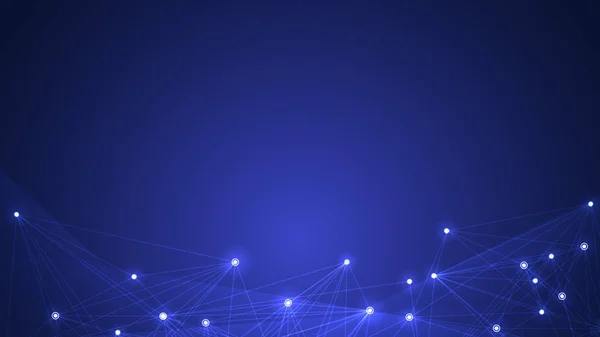 Vektor Design Netzwerk Kommunikationstechnologie auf dunkelblauem Hintergrund — Stockvektor