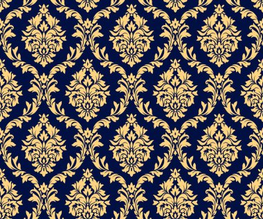 Vektör dikişsiz damask altın desenleri. Zengin süs, eski Şam tarzı altın desen