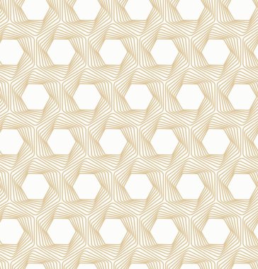 Vektör dikişsiz beyaz ve altın arka plan. Optik illüzyon Hattı deseni