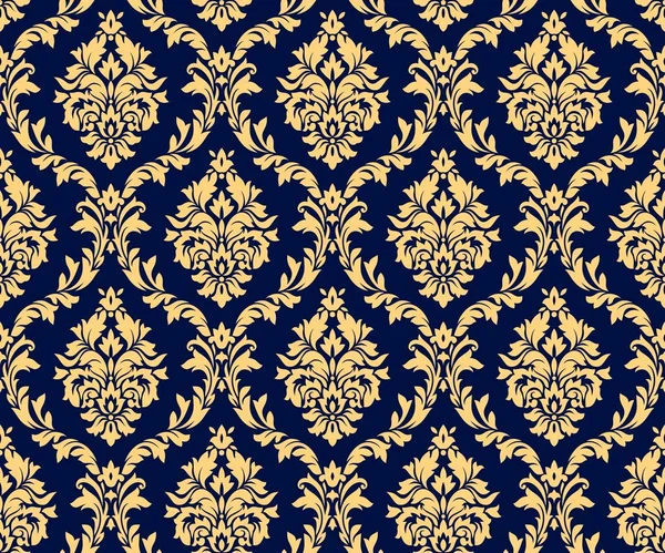 Padrões de ouro sem costura vetorial damasco. Ornamento rico, velho padrão de ouro estilo Damasco — Vetor de Stock