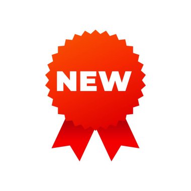 Beyaz arka planda kırmızı ödül madalya sembolü