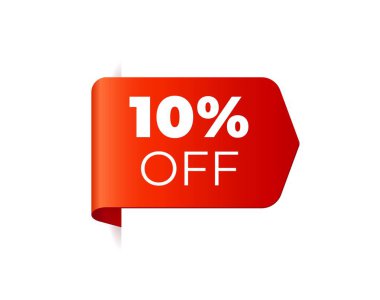 Kırmızı Vektör Banner Şerit beyaz arka plan, sol yer imi.