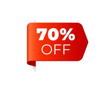 Kırmızı Vektör Banner Şerit beyaz arka plan, sol yer imi.