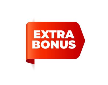 Kırmızı Vektör Banner Şerit beyaz arka plan, sol yer imi.