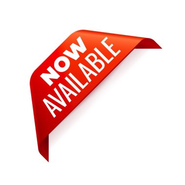 Beyaz arka plan üzerinde Kırmızı Vektör Banner Şerit, köşe şeridi.