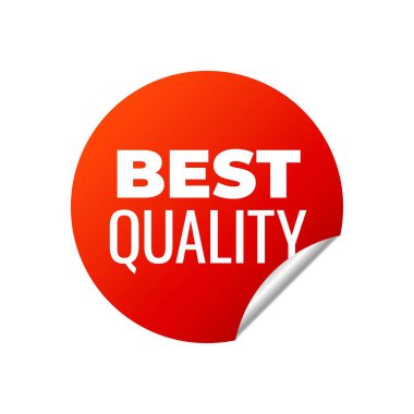 Beyaz arka plan üzerinde Kırmızı Vektör Banner Sticker.