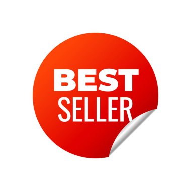 Beyaz arka plan üzerinde Kırmızı Vektör Banner Sticker.
