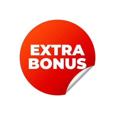 Beyaz arka plan üzerinde Kırmızı Vektör Banner Sticker.