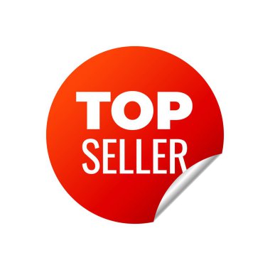 Beyaz arka plan üzerinde Kırmızı Vektör Banner Sticker.