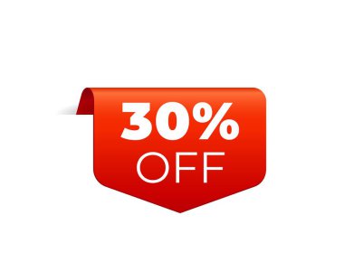 Kırmızı Vektör Banner Şerit beyaz arka plan, üst yer imi.