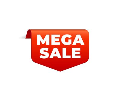 Kırmızı Vektör Banner Şerit beyaz arka plan, üst yer imi.