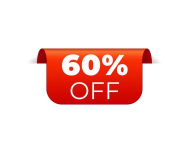 Kırmızı Vektör Banner Şerit beyaz arka plan, üst yer imi.