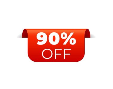 Kırmızı Vektör Banner Şerit beyaz arka plan, üst yer imi.