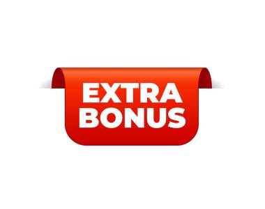 Kırmızı Vektör Banner Şerit beyaz arka plan, üst yer imi.