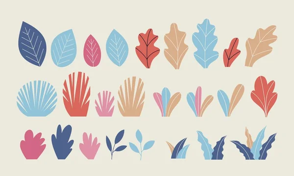 Ensemble de plantes plates, éléments vectoriels d'illustration — Image vectorielle