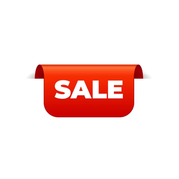 Nastro rosso per banner vettoriale su sfondo bianco, top segnalibro, vendita — Vettoriale Stock
