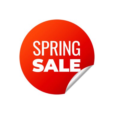 Kırmızı Vektör Banner Sticker beyaz arka plan, bahar satış