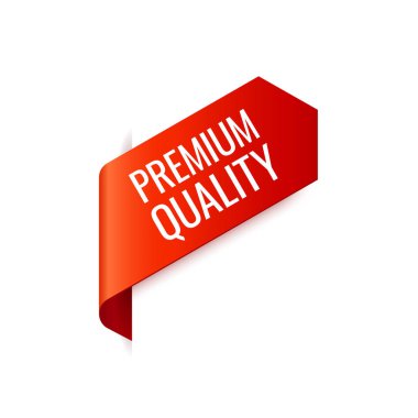 Kırmızı Vektör Banner Şerit beyaz arka plan, sol yer imi, üstün kalite