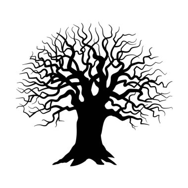 Ağaç silueti. Uğursuz, kasvetli ağaç