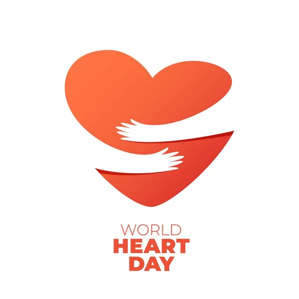 Dia Mundial do Coração, mãos abraçando símbolo de coração Vetores De Bancos De Imagens
