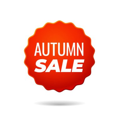 Kırmızı Vektör Sticker, sonbahar satış