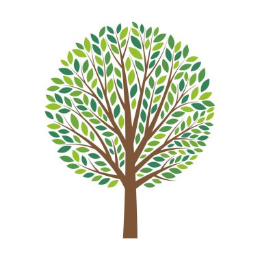 Yapraklı Soyut Yeşil Ağaç