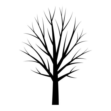 Ağaç siyahı siluet. Ücretsiz ağaç şablonu