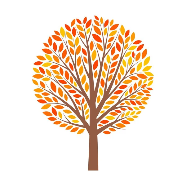 Abstract Autumn Tree with leaves — Stock Vector