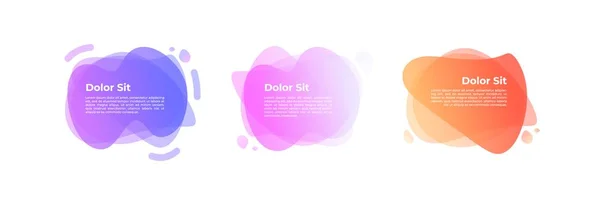 Banners de gradiente de pastel abstractos, formas líquidas — Vector de stock