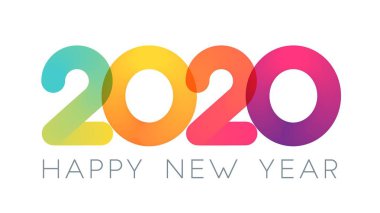 2020 Happy New Year tipografi tasarım