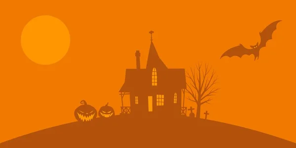 Modèle de fond Halloween orange — Image vectorielle