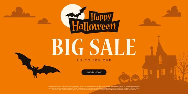 Promo Halloween achtergrond sjabloon. Grote verkoop — Stockvector