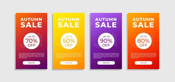 Set van herfst verkoop banner. Shopping korting — Stockvector