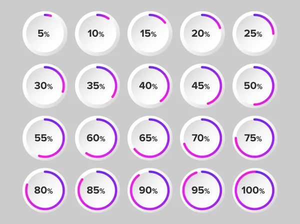 Conjunto de diagramas de círculo para infografías — Vector de stock